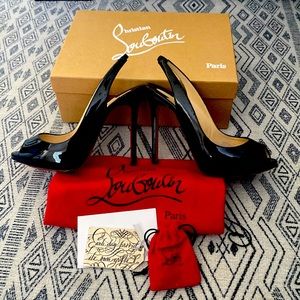 Authentic Christian Louboutin Flo Sling 120 Patent